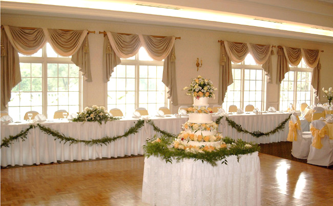 Wedding Reception Flowers Need linens chair covers plants pedestals 