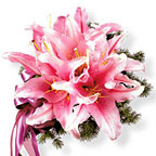 Pink Lily Bridal Bouquet Wedding Flowers