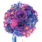 Round Blue & Lavender Nosegay Wedding Flowers