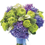 Contemporary Lavender and Green Nosegay Wedding Flowers