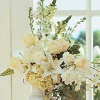 White Flowers Pedastel Piece Wedding Flowers