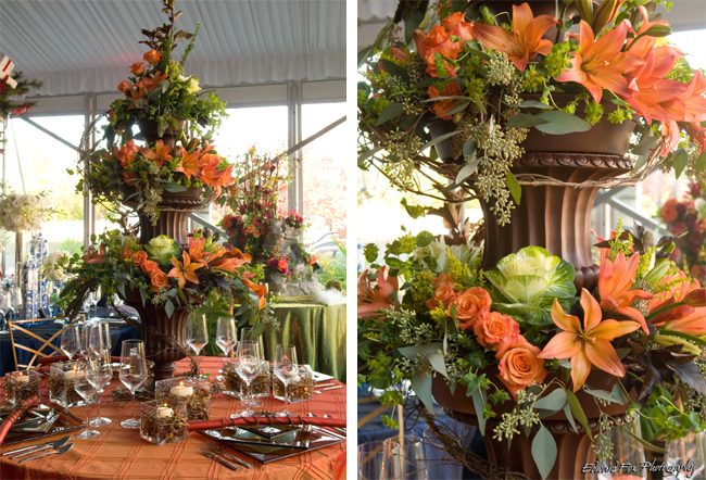 Autumn Three-Tier Flowers Centerpiece