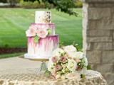 Blush Bouquet and Cake 