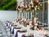 Red and White Event Centerpieces at Drake Oak Brook 