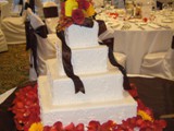 Blossoms and Ribbon Cake Decoration 