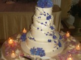 Blue Hydrangea Wedding Cake 