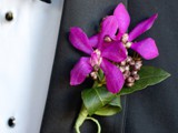 Purple Dendrobium Orchid Boutonniere 