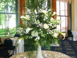 Stately White Pedestal Arrangement 