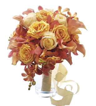 Golden and Mauve Bridal Bouquet