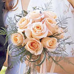 Compact Pink Roses Nosegay Wedding Flowers