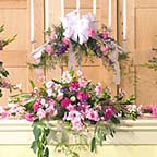 Pastel Alter Setting Wedding Flowers