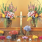 Colorful Floral Alter Setting Wedding Flowers