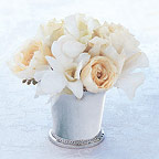 White Roses & Orchids Tabletop Bouquet Wedding Flowers