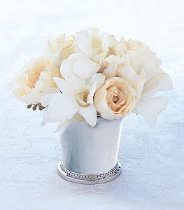 White Roses & Orchids Tabletop Bouquet
