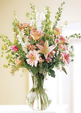 Pretty Pink Flowers Wedding Vase