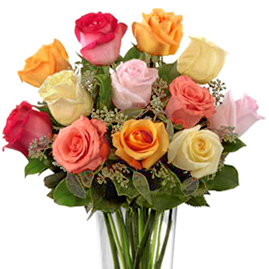 Multicolor Roses Vase