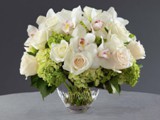 Orchids, Roses and Hydrangea Centerpiece